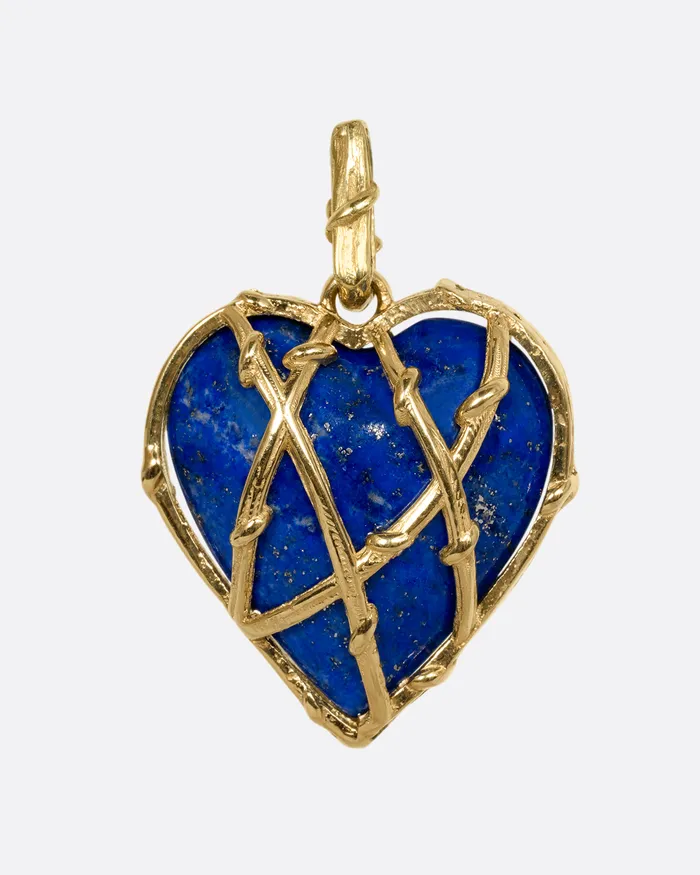 KAREN KARCH Entwined Heart Lapis Charm Charm Necklaces