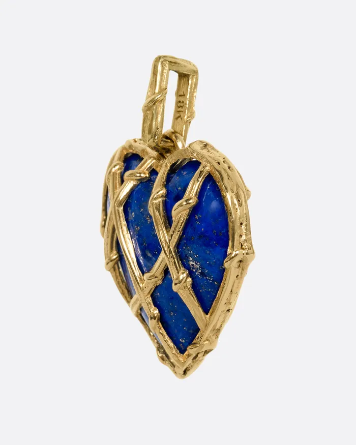 KAREN KARCH Entwined Heart Lapis Charm Charm Necklaces KAREN KARCH Entwined Heart Lapis Charm Charm Necklaces