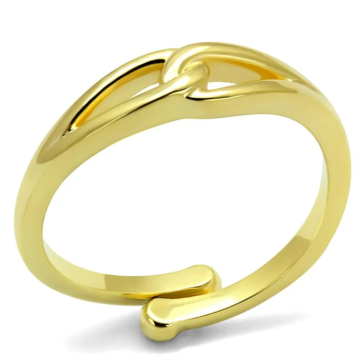 LO4081 Flash Gold Brass Ring with No Stone in No Stone Alamode Rings