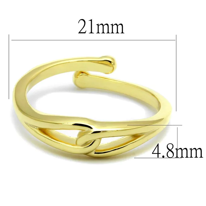 LO4081 Flash Gold Brass Ring with No Stone in No Stone Alamode Rings