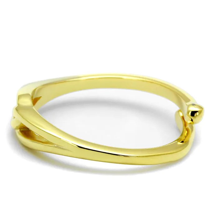 LO4081 Flash Gold Brass Ring with No Stone in No Stone Alamode Rings