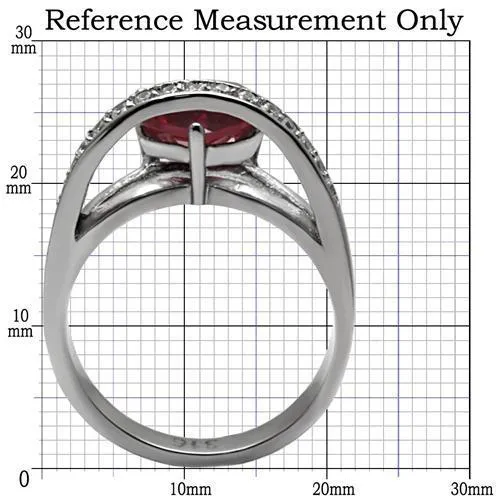Rings Alamode LOS30801 Sterling silver 925 Ring with AAA Grade CZ in Ruby
