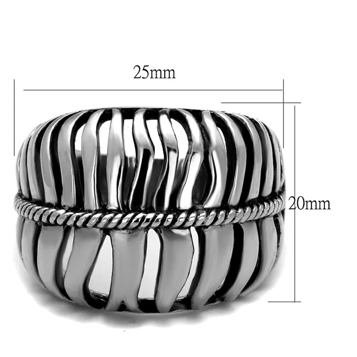 Rings Alamode TK2341 High polished no plating Stainless Steel Ring with Epoxy in Jet