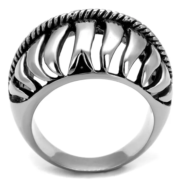 Rings Alamode TK2341 High polished no plating Stainless Steel Ring with Epoxy in Jet