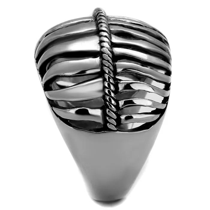Rings Alamode TK2341 High polished no plating Stainless Steel Ring with Epoxy in Jet