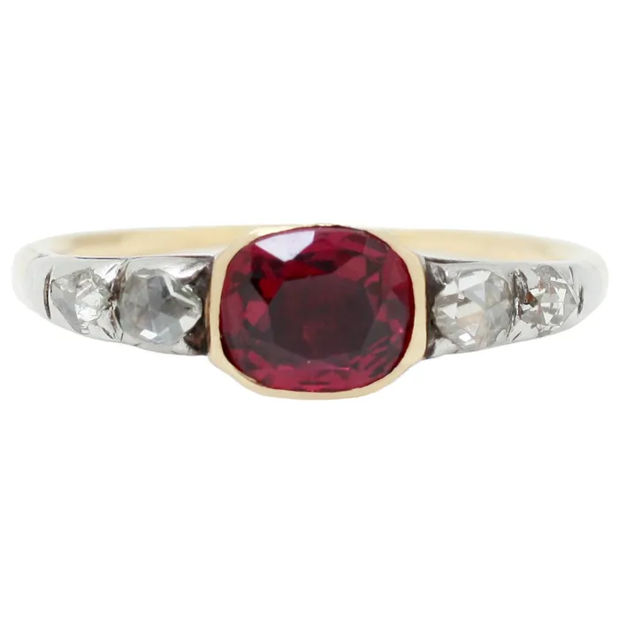 Rings Antique Vintage Jewelry Garnet And Diamond Ring