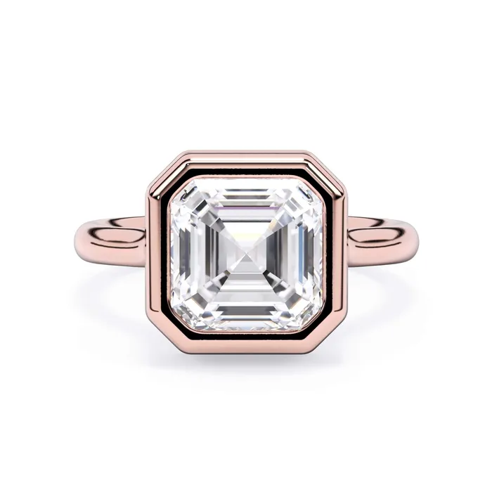 Rings Bezel with Underhalo Engagement Ring deBebians