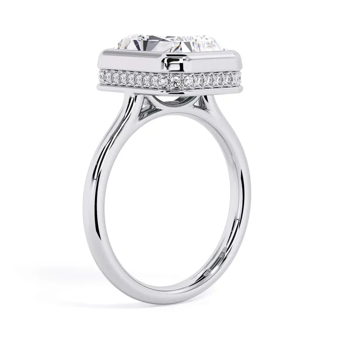Rings Bezel with Underhalo Engagement Ring deBebians