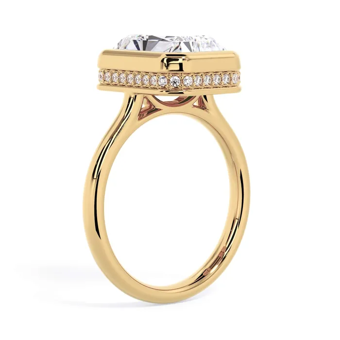 Rings Bezel with Underhalo Engagement Ring deBebians