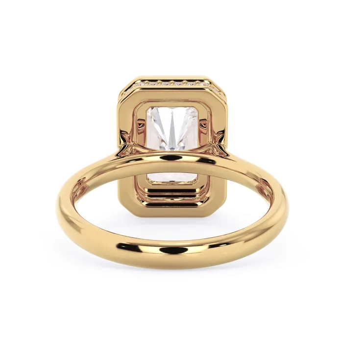 Rings Bezel with Underhalo Engagement Ring deBebians