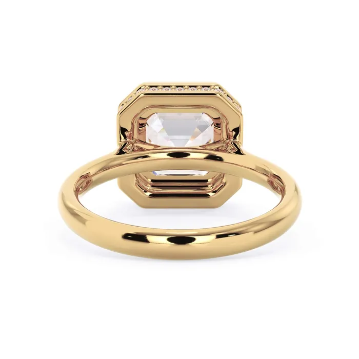 Rings Bezel with Underhalo Engagement Ring deBebians
