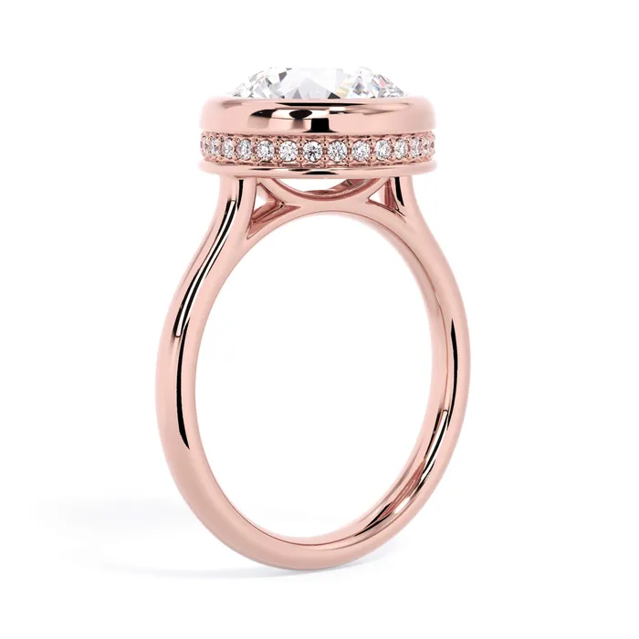 Rings Bezel with Underhalo Engagement Ring deBebians