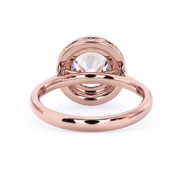 Rings Bezel with Underhalo Engagement Ring deBebians