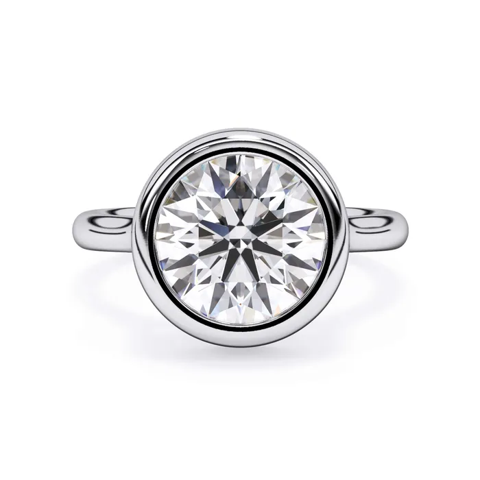 Rings Bezel with Underhalo Engagement Ring deBebians