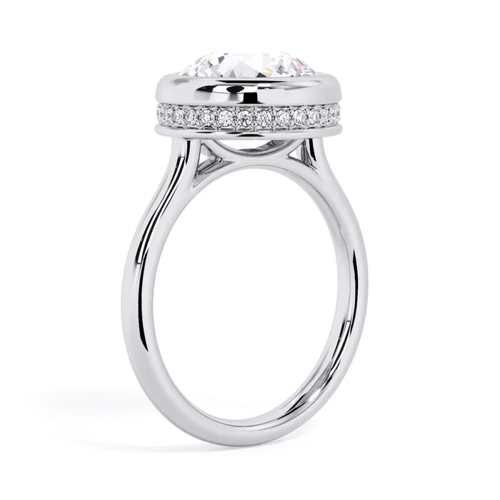 Rings Bezel with Underhalo Engagement Ring deBebians
