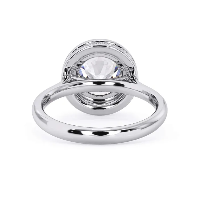 Rings Bezel with Underhalo Engagement Ring deBebians