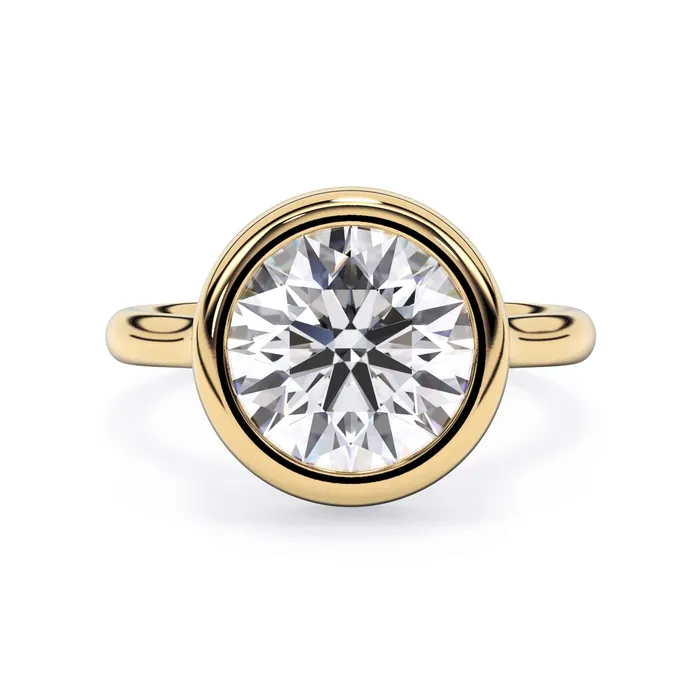 Rings Bezel with Underhalo Engagement Ring deBebians