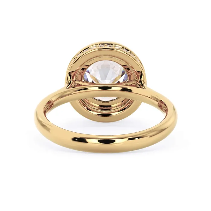 Rings Bezel with Underhalo Engagement Ring deBebians
