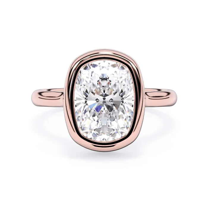 Rings Bezel with Underhalo Engagement Ring deBebians