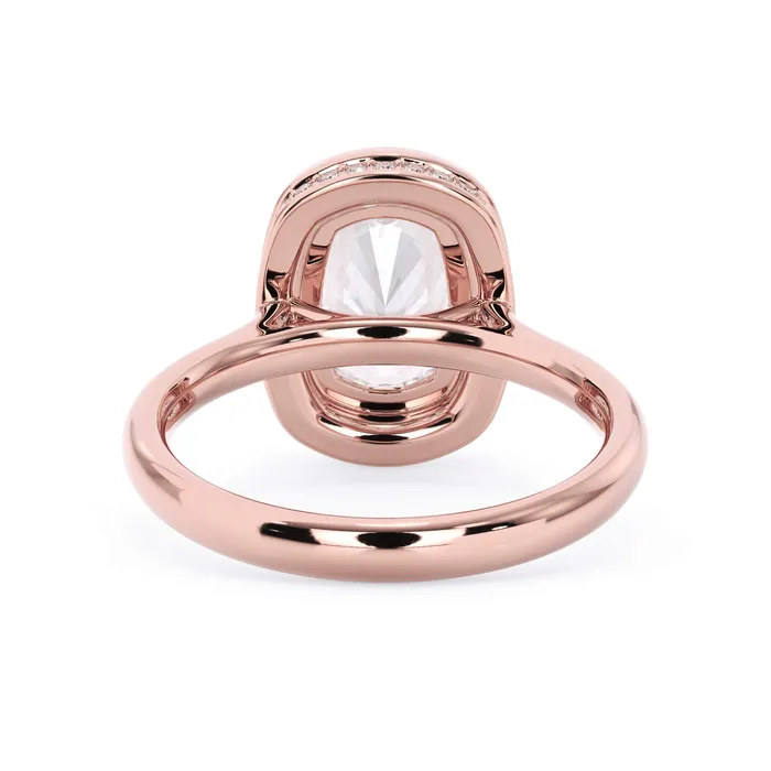 Rings Bezel with Underhalo Engagement Ring deBebians