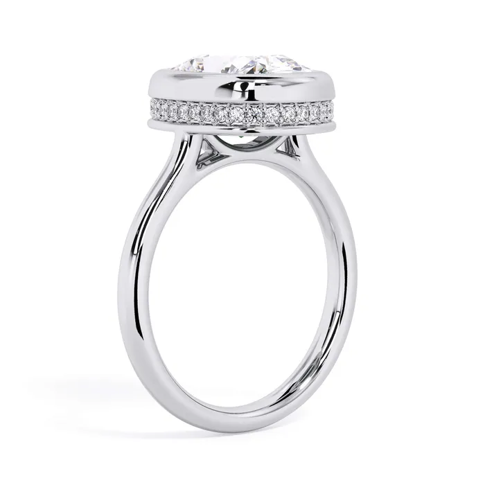 Rings Bezel with Underhalo Engagement Ring deBebians