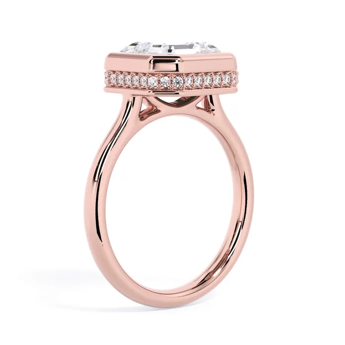 Rings Bezel with Underhalo Engagement Ring deBebians
