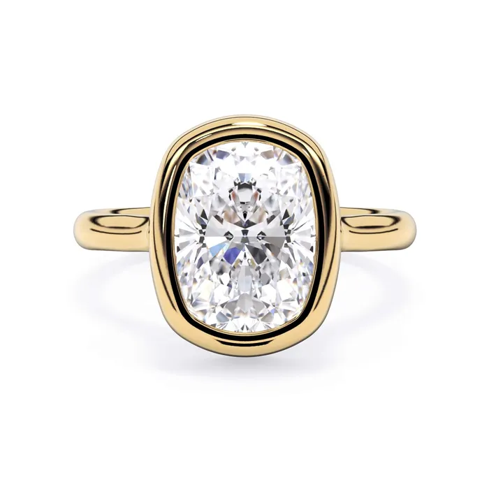 Rings Bezel with Underhalo Engagement Ring deBebians