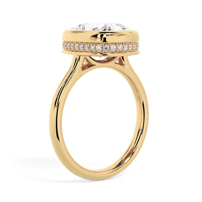 Rings Bezel with Underhalo Engagement Ring deBebians