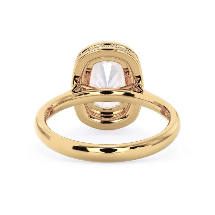 Rings Bezel with Underhalo Engagement Ring deBebians