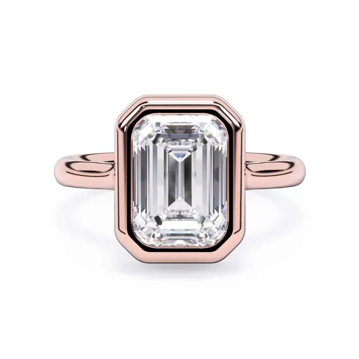 Rings Bezel with Underhalo Engagement Ring deBebians