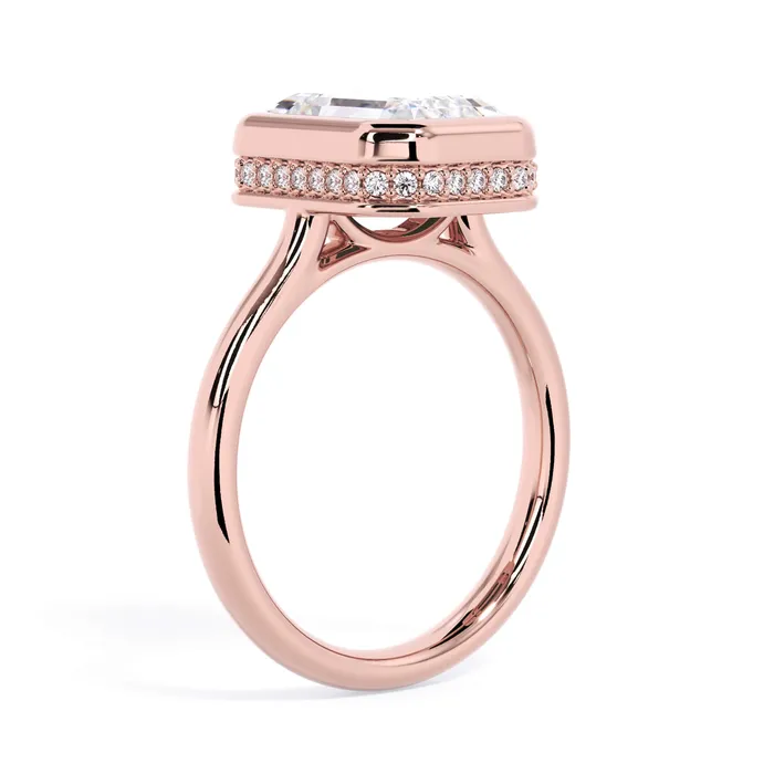 Rings Bezel with Underhalo Engagement Ring deBebians