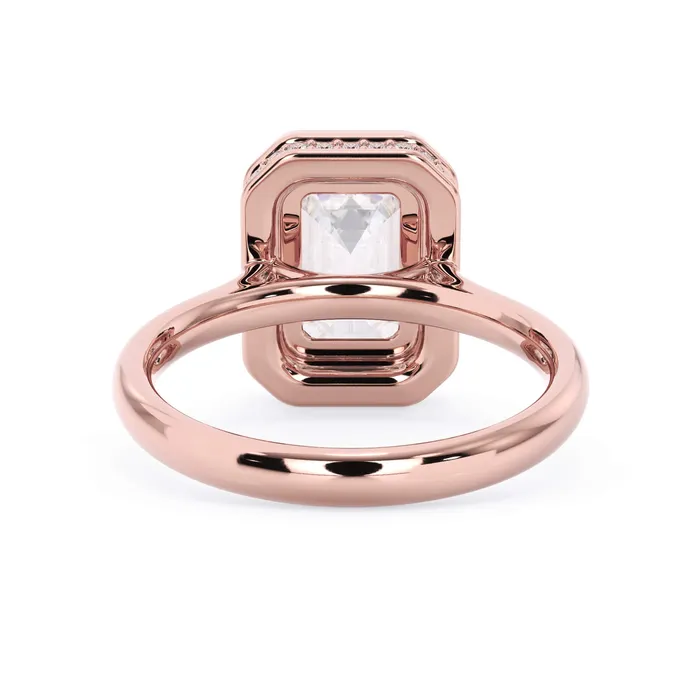 Rings Bezel with Underhalo Engagement Ring deBebians