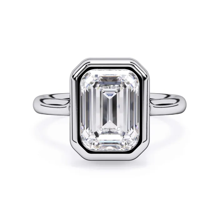 Rings Bezel with Underhalo Engagement Ring deBebians