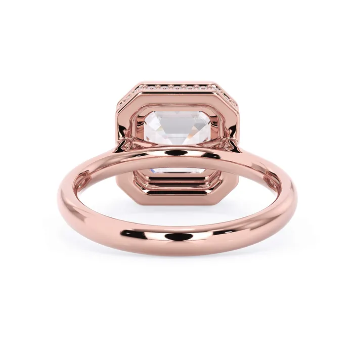 Rings Bezel with Underhalo Engagement Ring deBebians
