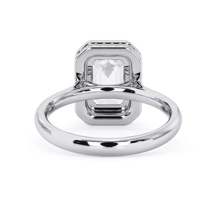 Rings Bezel with Underhalo Engagement Ring deBebians