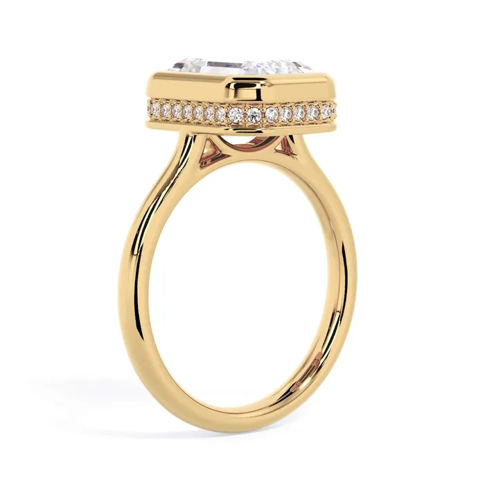 Rings Bezel with Underhalo Engagement Ring deBebians