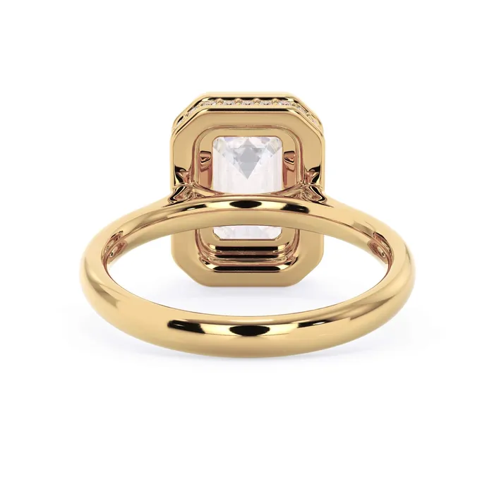 Rings Bezel with Underhalo Engagement Ring deBebians