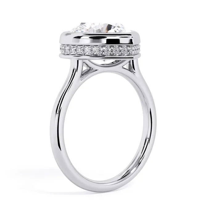 Rings Bezel with Underhalo Engagement Ring deBebians