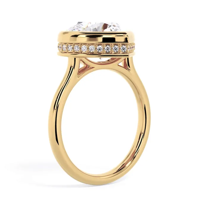 Rings Bezel with Underhalo Engagement Ring deBebians