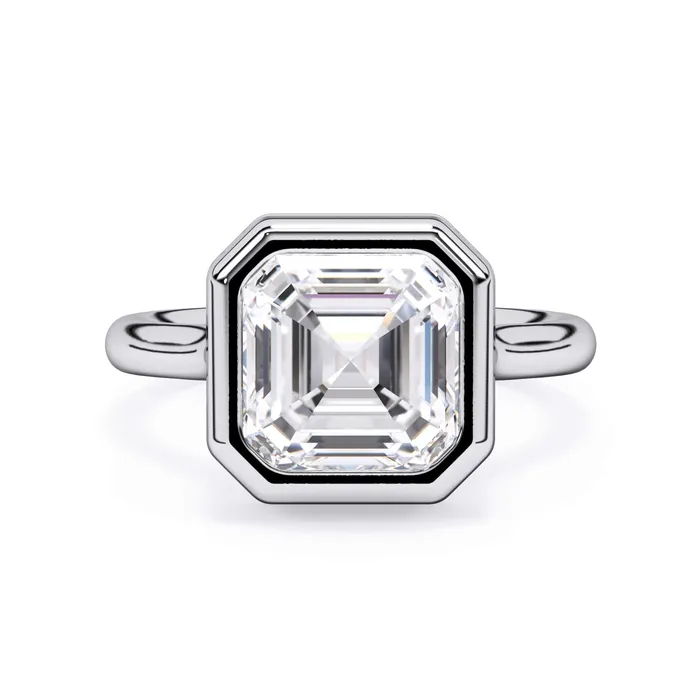 Rings Bezel with Underhalo Engagement Ring deBebians