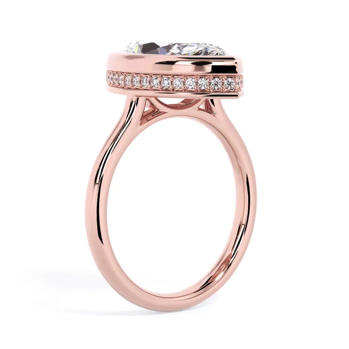 Rings Bezel with Underhalo Engagement Ring deBebians