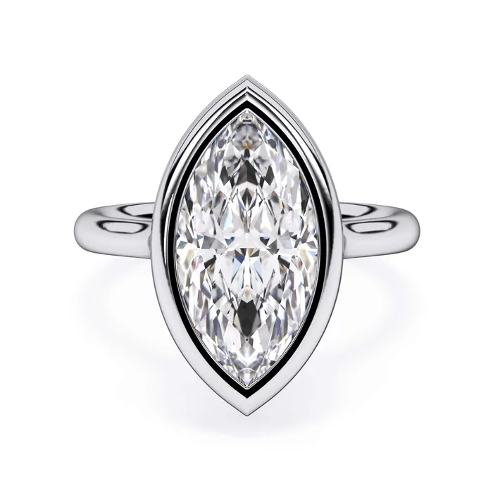 Rings Bezel with Underhalo Engagement Ring deBebians