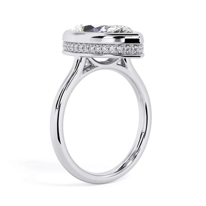 Rings Bezel with Underhalo Engagement Ring deBebians