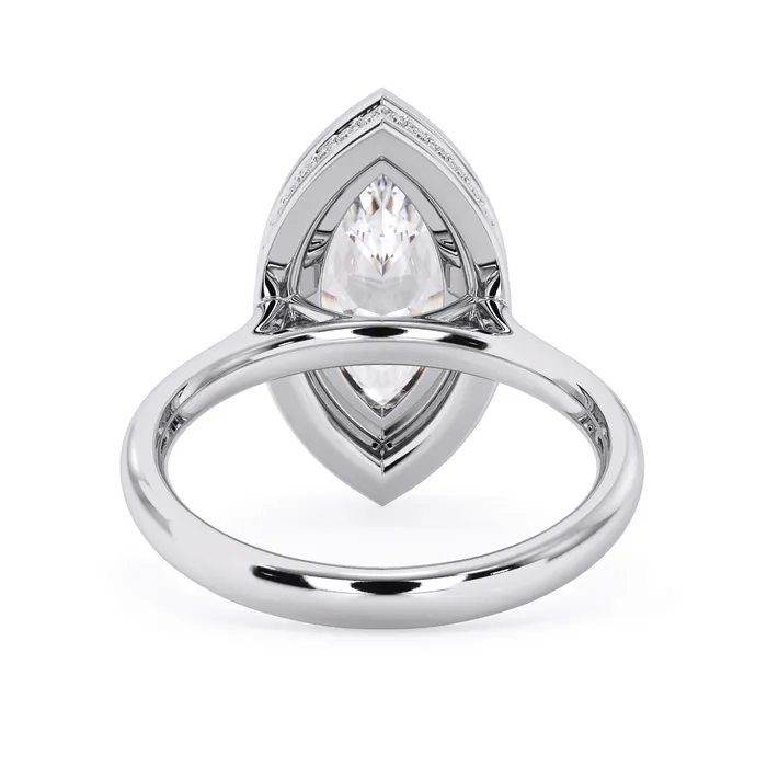 Rings Bezel with Underhalo Engagement Ring deBebians