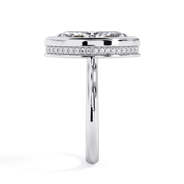 Rings Bezel with Underhalo Engagement Ring deBebians