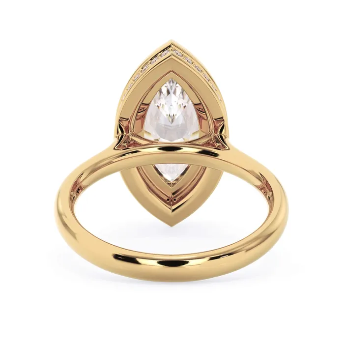 Rings Bezel with Underhalo Engagement Ring deBebians