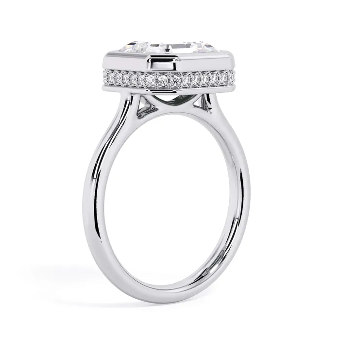 Rings Bezel with Underhalo Engagement Ring deBebians