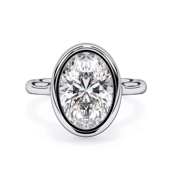Rings Bezel with Underhalo Engagement Ring deBebians