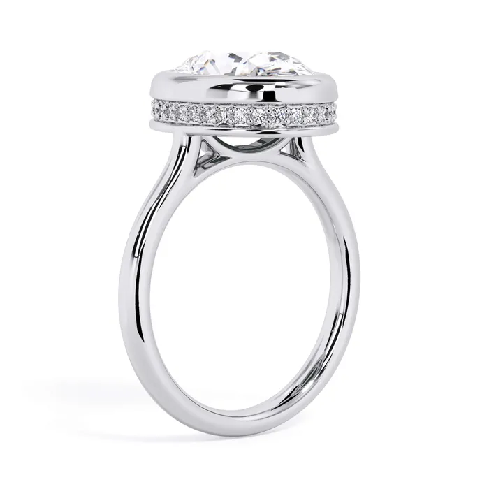 Rings Bezel with Underhalo Engagement Ring deBebians