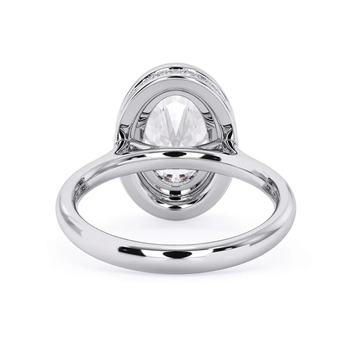 Rings Bezel with Underhalo Engagement Ring deBebians